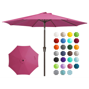 9FT Outdoor Patio Umbrella, Market Umbrella, Rose PinkOutdoor Table Umbrellas with 8 Sturdy, Tilt & Crank UV Protection Waterproof for Garden, Deck, Backyard, Pool