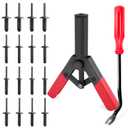 GOOACC 82Pcs Plastic Rivet Gun Set with Fastener Remover Pop Rivet Assortment - for All Plastic Rivets Safe Metal or Plastic Clips Removal for Installing and Removing Car Door Upholstery