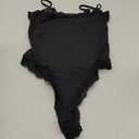 SUUKSESS Women Square Neck Lace Bodysuit Sleeveless Spaghetti Strap Tank Top (Small, Black)