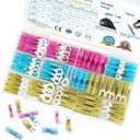 TICONN 120Pcs Heat Shrink Wire Connectors, Waterproof Automotive Marine Electrical Terminals Kit, Crimp Connector Assortment, Ring Fork Spade Butt Splices