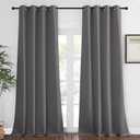 NICETOWN Grey Blackout 108 inch Curtains for Bedroom - Energy Saving Thermal Insulated Solid Grommet Blackout Curtain Drape for Living Room, W52 x L108, 1 Panel