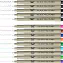 Mr. Pen- Drawing Pens for Artists, 18 Pack, Black Ink Multiliner, Colorful 0.3mm Artist Pens