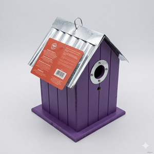 Corrugated Metal Colorful Wren/Chickadee Bird House