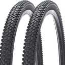 2 Pack 24"/26"x1.95" 26"x2.1" 20"x2.125" 27.5"x1.95"/2.125" Inch Bike Tire Folding Bead Replacement Tire Double Packing for Mountain Bicycle Tire with or Without Tubes and Levers