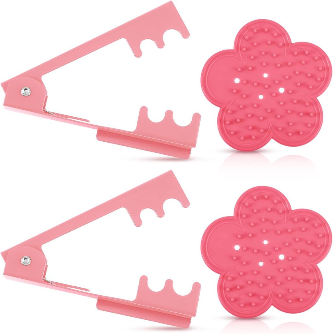 WILLBOND 2 Sets Rose Thorn Stripper Tool, Rose Stem Leaf Thorn Stripper Tool Kit Floral Stem Remover Crafting Tools for Valentine's Day and Mother's Day DIY Florist Garden Floral(Pink)