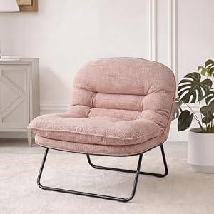 DUMOS Comfy Saucer Chair, Small Foldable Floor Chair, Fabric 26.57"D x 28.35"W x 31.5"H