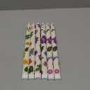Nuanchu 6 Pcs Floral Taper Candles 10.6 Inch Pastel Flameless Candles Colored Battery Operated Dried Flower Candlestick LED Pressed Floral Candlestick for Home Wedding Summer Garden Party Decoration, White