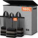 SOLEDI 180L Laundry Hamper 3 Section, Extra Large Laundry Hamper with Lid, Dirty Clothes Hamper with Sturdy Handle, Large Laundry Basket Organizer for Laundry Room, Bedroom, Hampers for Laundry (Grey)