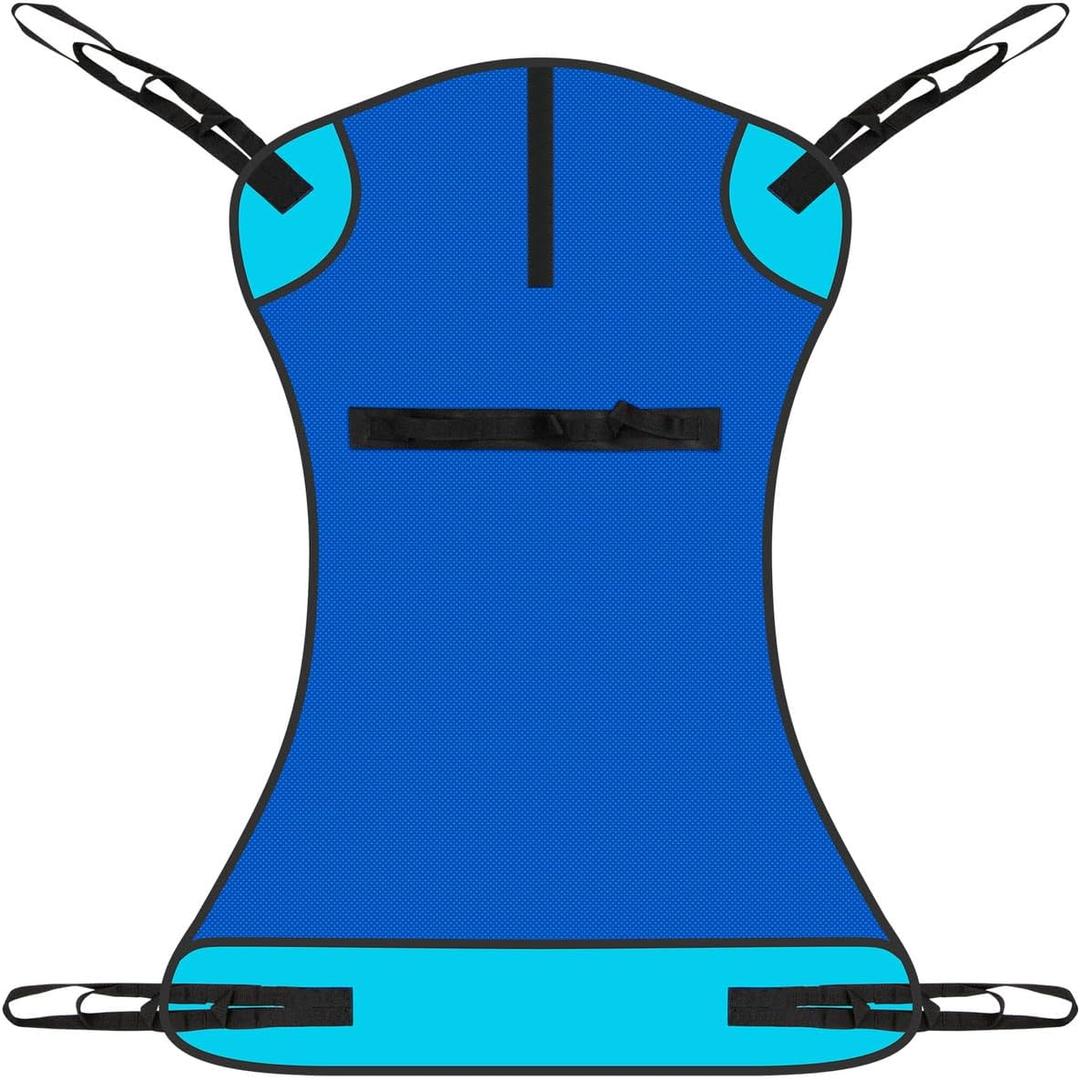 Vive Patient Lift Sling - Full Body Mesh Sling for Showering & Home Use - Transfer Sling for Elderly & Disabled - Patient Transfer Blanket & Lift Pad Assist Device for Bed Positioning & Lifting (Blue)