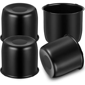 Tallew 4 Pack 4.25 Inch Push Through Trailer Wheel Center Caps, Black Chrome Heavy Duty Wheel Hub Caps for Trailer, Truck, Rv, Utility Vehicle with 4.25" Center Bore Rim, Suits for 4.25 Inch