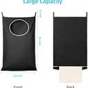 KEEPJOY XL Black Door Hanging Laundry Hamper, Large Size 36.5X22.5 inch Hanging Laundry Bag with Large Opening and 2 Strong Hooks for Whole Family Dirty Clothes