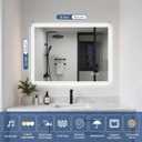 STARLEAD 24"x32" LED Bathroom Mirror with Bluetooth Speaker, 3 Color Temperature, Stepless Dimming, Anti-Fog, Touch Control, Wall-Mounted Vanity Mirror, Vertical or Horizontal