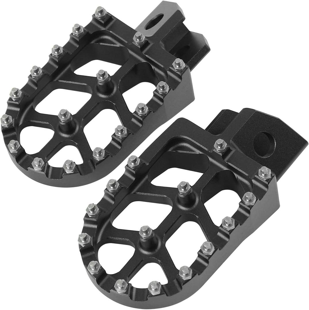 Motorcycle Footrest CNC Wide Foot Pegs Footpegs Pedal Fits for Yamaha XT250 YZ125 YZ80 WR250 TTR90 TTR125 (Black)