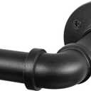 Blackout Industrial Curtain Rods for Windows, 1 Inch Pipe Wrap Around Indoor/Outdoor Room Divider Curtain Rods, 28-48 Inch, Black