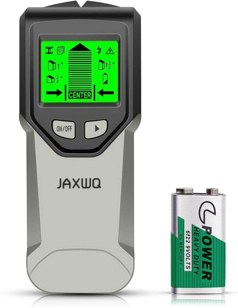 Stud Finder Wall Scanner - 5 in 1 Stud Finder Tool w/Smart Chip and HD LCD Display, Stud Detector Beam Finders for the Center and Edge of Wood AC Wire Metal Studs Joist Pipe (Silver Plate)