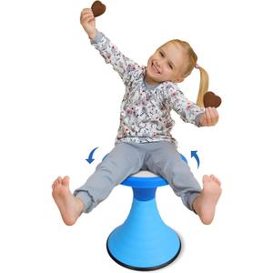 Kids Wobble Stool, 360 Rotatable Children Swivel Chair with Color Block Design, 100KG Load Bearing, for Home and Classroom Learning, Ages 6+ (Blue)