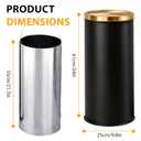 30L/8GAL Black Gold Kitchen Trash Can Golden Brass Commercial Garbage Can Large Capacity Flip Trash Can for Kitchen,Shopping Mall,Elevator Gate,Airport, Hotel,Commercial (Black, 30L)