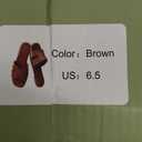 KIDMI Women's Dressy Flat Sandals, Comfortable Slip On Summer Slides, Fashion Open Toe Casual Sandals, Size US 6.5, Brown