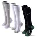 musesox Compression Socks for Women and Men,Knee High 15-20mmHg Graduated Support(3 Pairs) for Nurses,Travel,Black White Gray,Medium