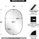Andy Star Bronze Bathroom Mirror, 24x36 Brushed Bronze Oval Mirror, Oval Wall Mirror, Oval Vanity Mirror Metal Frame Deep 1 Hang Vertical or Horizontal