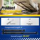 ARANA ST280M250 28 inch 250LB/1112N Gas Struts, Murphy Bed Piston 250lb, Heavy Duty Bed Cover Shocks Lift Support Spring for Tonneau Cover Truck Bed Cover Floor Hatch Basement Trap Door, 2Pcs
