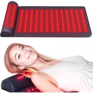 2025 New Leather Red Light Therapy Mat for Body with Soft Neck Support, Dual Wavelength LED for Pain Relief, 19.0" x 35.9"