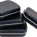 Mini Skater Metal Hinged Tin Box Rectangular Empty Small Hinged Tins Containers Storage Case for Pills Candies and Bead Earring Necklace Bracelet Jewelry Craft, Matte Black (8)