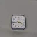 Tinload Small Battery Operated Analog Alarm Clock Silent Non-Ticking, Ascending Beep Sounds, Snooze, Light Functions (Blue)