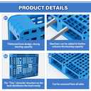 Lineshading Plastic Pallet 32 x 24 x 6 Inch Blue Polyethylene Pallet Breathable Grid Lightweight Storage Pad for Wet Basement Floor Storage Outside Supermarket Garage (Static Load 3 Tons Style)