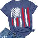 Patriotic Shirts for Women American Flag Shirt 4th of July Tshirt Graphic Tees Casual Short Sleeve Tee Top L