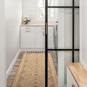 Nuloom Ranya Light Brown/Ivory, 2' x 8', Tribal Geometric, Soft and Cozy, High Traffic, Stain Resistant, Easy Clean, Durable Runner for Indoor/Outdoor Patio, Deck, Porch, Garden, Courtyard