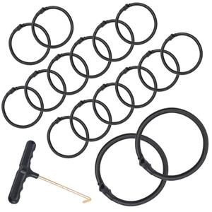 Akamino 20 Pcs Trampoline Replacement Bungee Cords, 6.6 Inches Heavy Duty Replacement Elastic Rope with Spanning Puller Tool, Trampoline Accessories Bungee Rope for Fitness Trampoline, Black