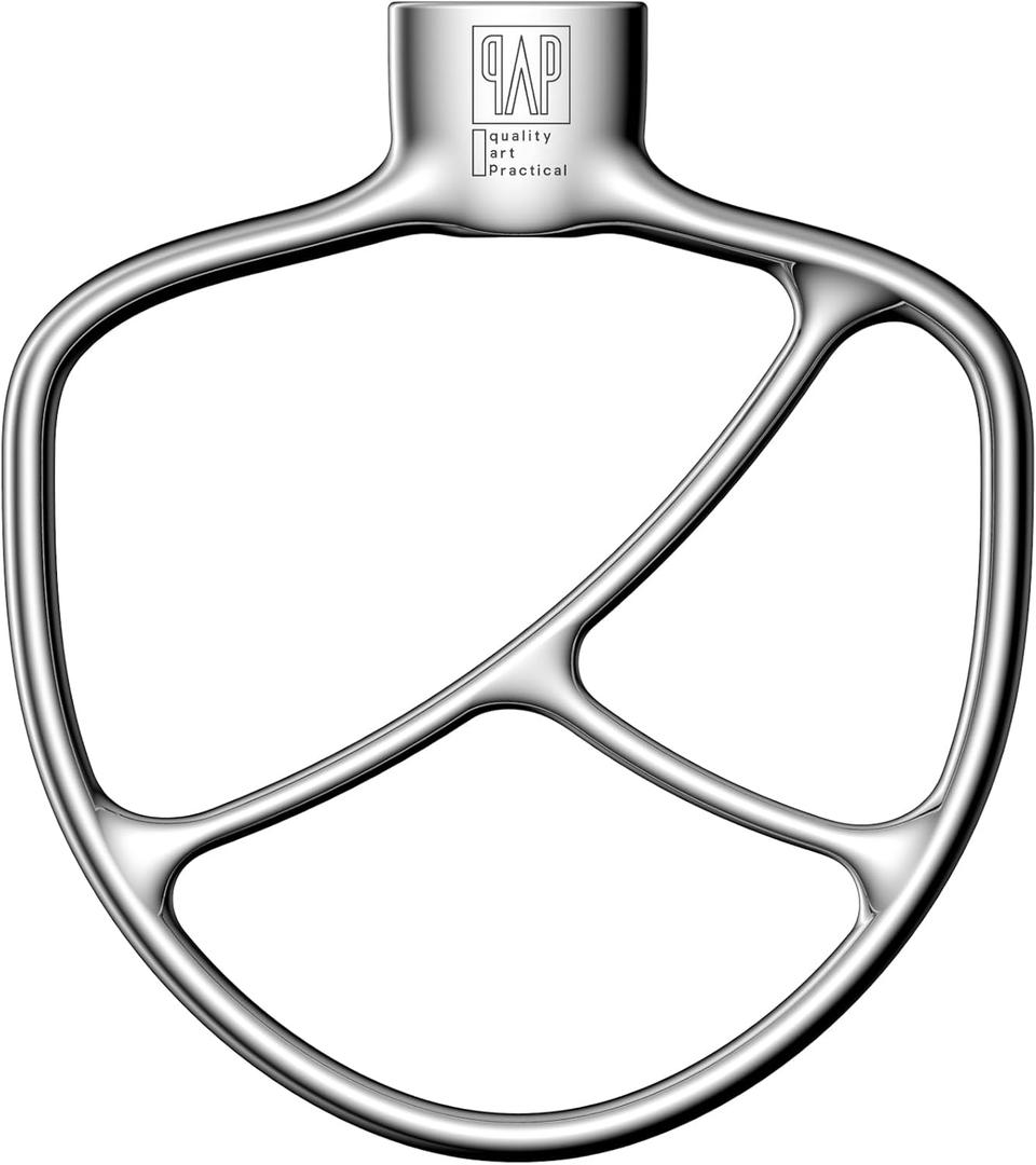 Flat Beater Replacement 5.5-Quart Stand Mixer/Polished 18/8 Stainless Steel Accessories/No coating/Dishwasher Safe