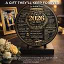 5 x 2026 Graduation Decorations, 11.6 Inch Vinyl Black Gold Keepsake Sign for Dorm Room, Class of 2026 Fun Facts Graduation Centerpieces for Tables Sign Decor, Grad Photo Props, Graduation Gifts
