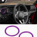 Savadicar HVAC Air Vent Trim Covers for 2024+ Jeep Wrangler (JL) & Gladiator (JT) - Upgrade Your Ride Style with 2 Pcs ABS Dashboard AC Vent Accents, Premium Interior Accessories, Purple (Aluminum alloy)