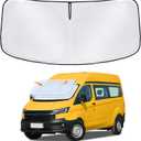 Sun Shade Sunshade for Ford Transit Windshield Cover, 4-Layer Front Window Shade Custom for Transit 2015-2025 2026 XL,Wagon XLT Cargo Vehicle,Connect Van XL Sun Visor 240T Shade Blocks UV Rays, Silver