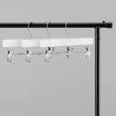 Amazon Basics Durable Wooden Pants and Skirt Hangers with Clips - White, 10-Pack