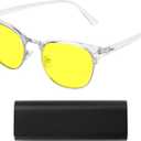 AMBEYE TR90 Frame Night Driving Glasses with Yellow Lens for Drivers, Cycling & Outdoor Activities, Men & Women(Clear)