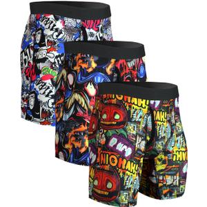 Mens Athletic Underwear Mens Boxer Briefs Long Leg Trunks Underwear (L)