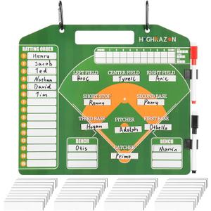 Magnetic Baseball Coach Clipboard, Dry Erase Coach Lineup Board, Premium Tactical Baseball Coaching Board with 40 Lineup Cards and Marker, Dugout Display Softball Coaching Accessories