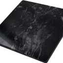 Marble Cutting Board For Kitchen, Pastry Board, Black Marble Slab Gift With Non-Slip Feets, 16x16 Inch, Pack Of 1 Piece (Everest Black with White Veins)