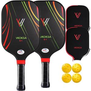 Pickleball Paddles,Pickleball Paddles Set of 2 or 1,Composite Fiberglass/Carbon Fiber Material Pickleball Paddle,Lightweight Design,16mm Thickness Core,5.5IN Long Handle Pickleball Set Pickleball Paddles,Pickleball Paddles Set of 2 or 1,Composite Fiberglass/Carbon Fiber Material Pickleball Paddle,Lightweight Design,16mm Thickness Core,5.5IN Long Handle Pickleball Set
