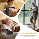 Red Light Therapy & Vibration Knee Massage - Wireless Rechargeable Magnetic Attraction Controller, 660nm&850nm Red Light Therapy Heated Device for Knee, Gifts for Grandma & Grandpa, Black (Grey)