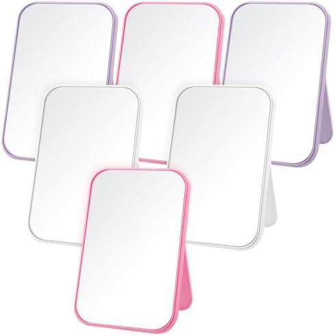 DoubleFill 6 Pcs Spa Party Mirror Spa Party Supplies Sleepover Accessory Favors Makeup Mirror for Sleepover Slumber Birthday Favors Gift(Mixed Color)