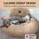 PetJett Calming Dog Beds for Small Dogs 23" Donut Dog Beds, Anti-Slip & Washable Puppy Bed - Fluffy Plush Faux Fur Pet Bed, Anti-Anxiety Premium Comfort Round Pillow, Fits Dogs up to 25 lbs Beige, small