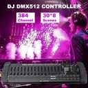 384 Channel DMX512 Controller, 8x30 Scenes DJ Controller, DMX Light Fixture Controller for DJ Lights Bar Nightclub Stage Lighting Console