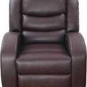 Brown Faux Synthetic Leather 1-Piece Couch Living Room Sofa Set GS4112 for Living Room/House/Bedroom/Office/Apartment(Brown,GS4112-C)