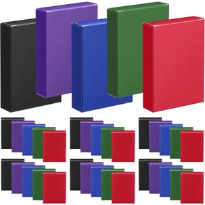 Jexine 50 Pieces Playing Card Box Empty Playing Case Card Holder Organize Storage Board Game Box Fits Baseball Trading (Red, Blue, Green, Black, Purple)