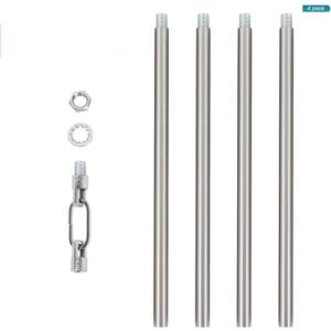 Brushed Nickel M12 Threaded Extension Rod for Pendant Light, Island Lighting, Chandeliers,lighting fixture downrods & stems,10 Inches