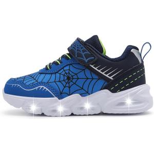 Light Up Shoes Toddler Boys Breathable Mesh LED Flashing Walking Sneakers for Toddler and Little Kids (Blue)